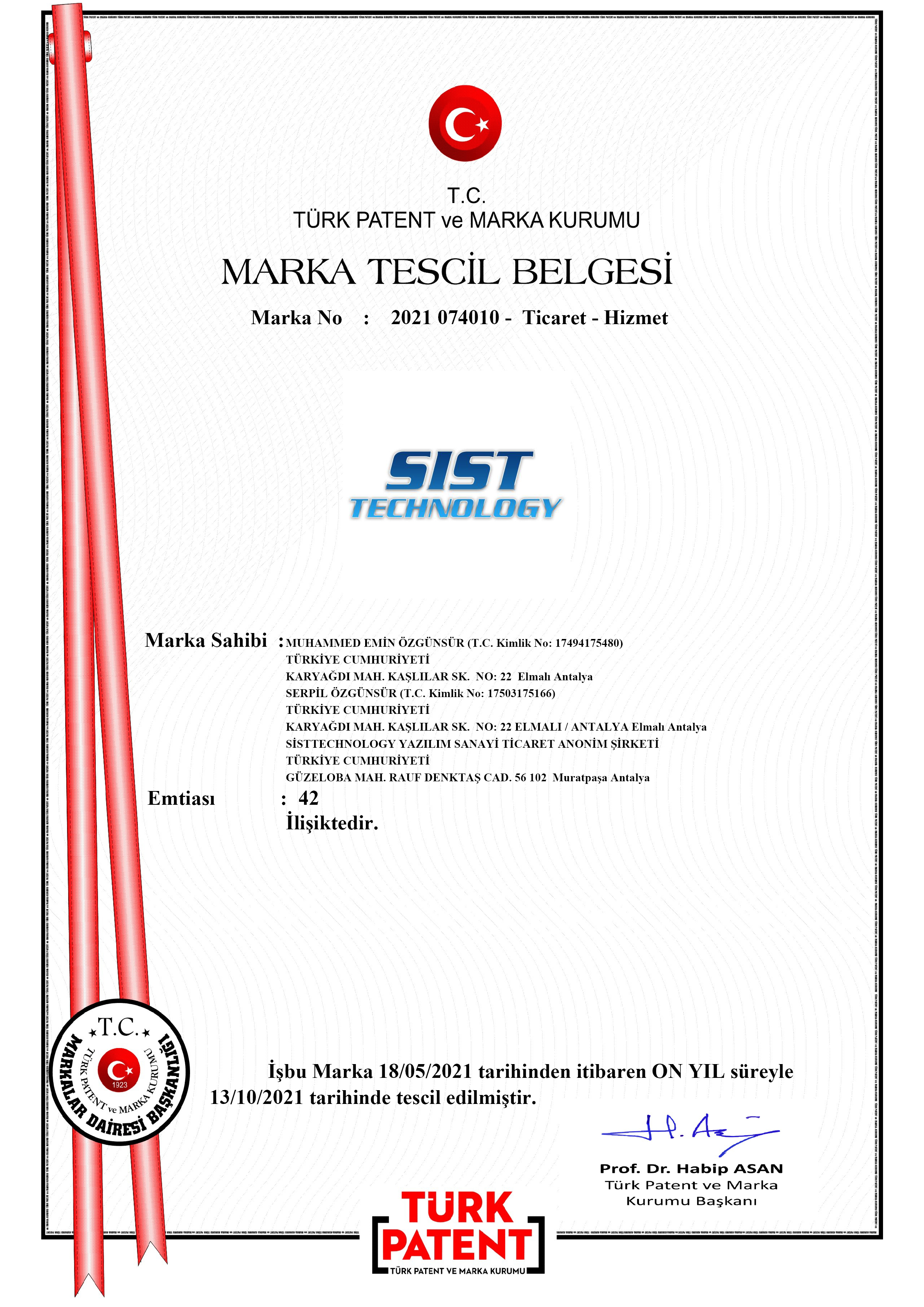 Marka Tescil Belgesi